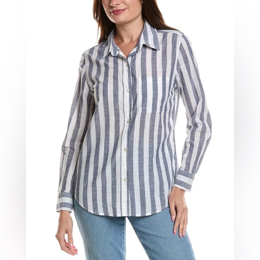 Lola River Stripe Shirt Size Medium 100% Cotton